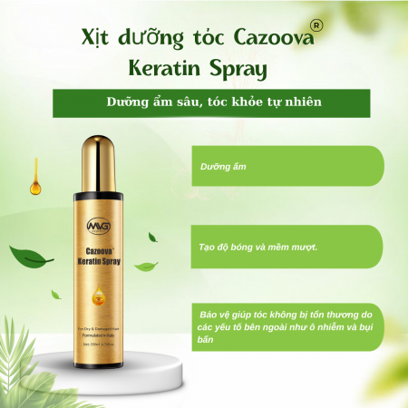 Xịt dưỡng tóc Cazoova Keratin Spray 200ml